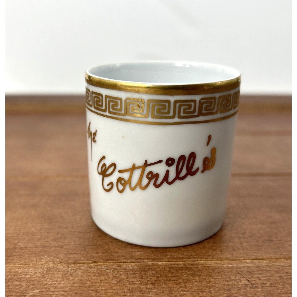 The Cottrill's 2" Ceramic Shot‎ Glass Gold Trim Collectible Souvenir, Lefton
